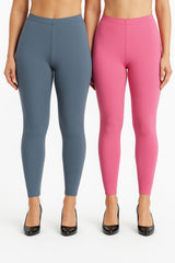 Shsuvia Women Cropped Leggings – Pack of 2 Airforce Green &  Baby Pink