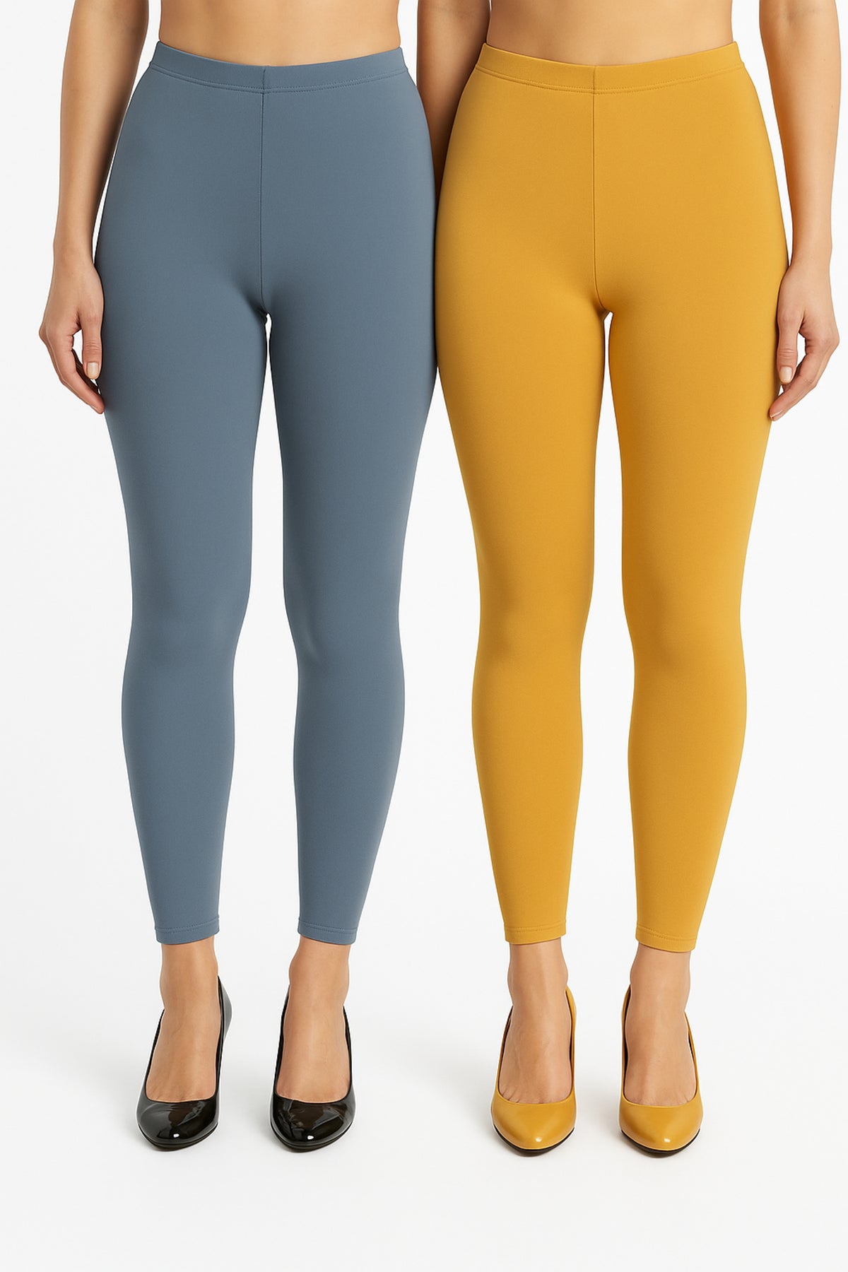 Shsuvia Women Cropped Leggings – Pack of 2 Airforce Green &  Stone