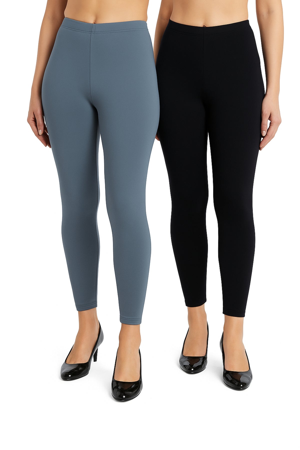 Shsuvia Women Cropped Leggings – Pack of 2 Airforce Green &  Black