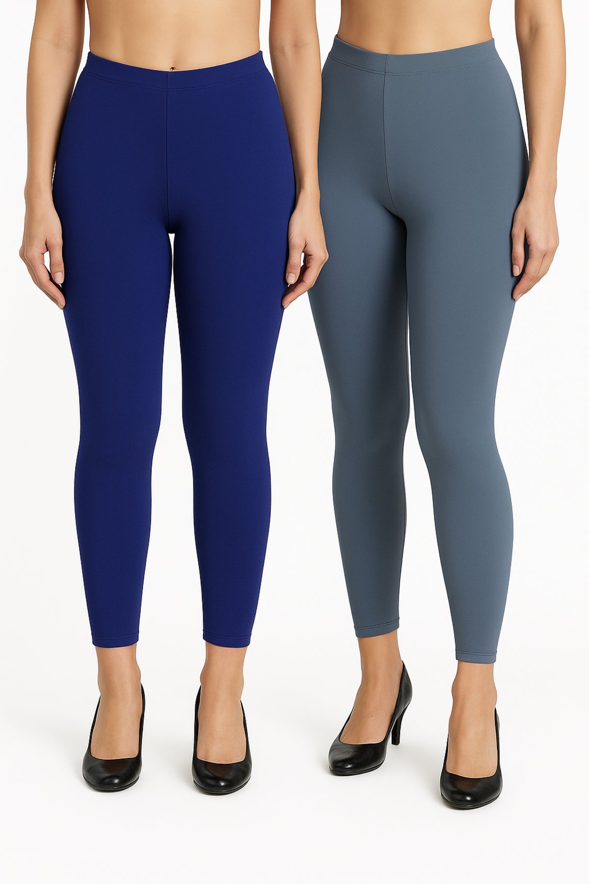 Shsuvia Women Cropped Leggings – Pack of 2 Old Royal & Airforce Green