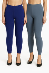 Shsuvia Women Cropped Leggings – Pack of 2 Old Royal & Airforce Green