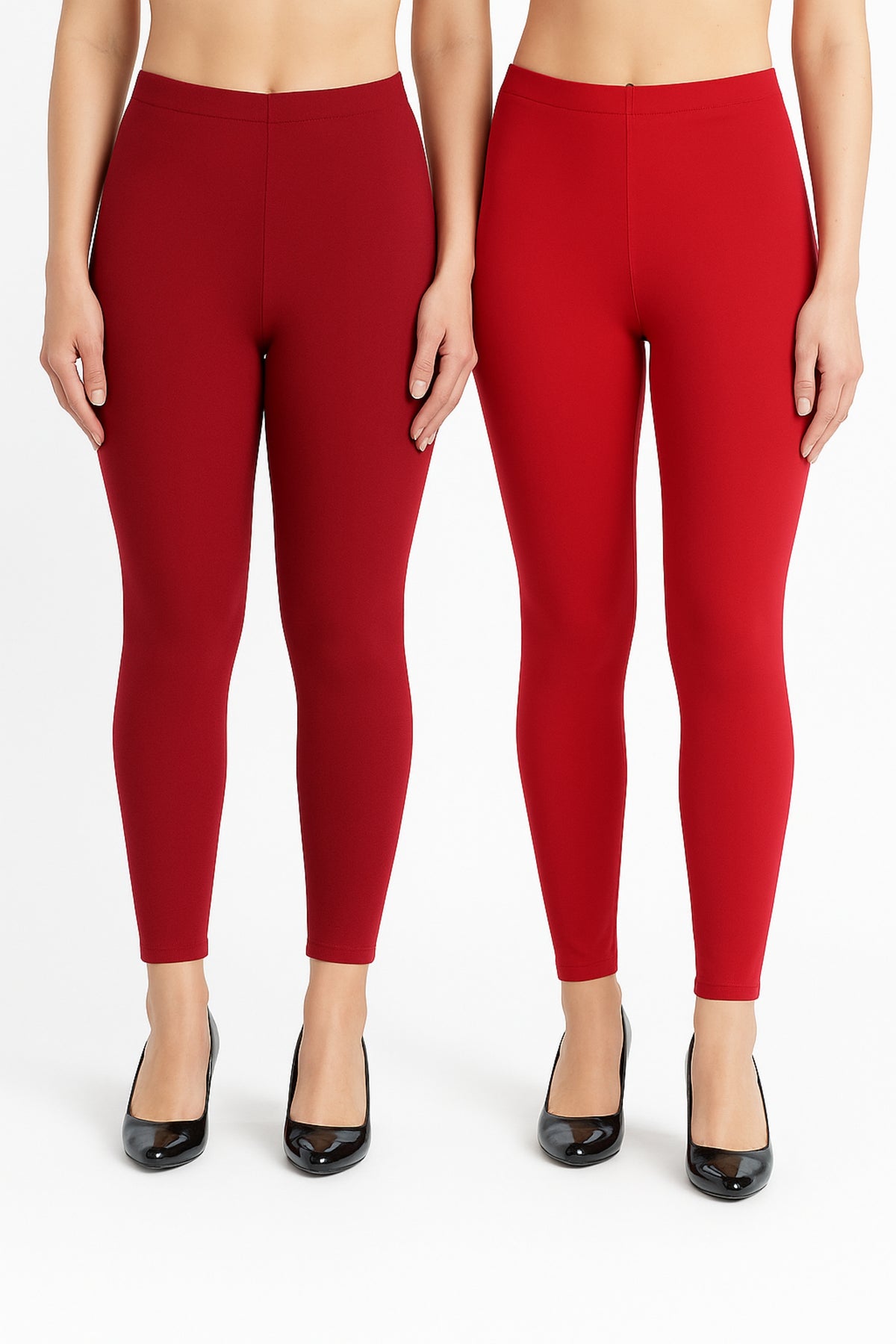 Shsuvia Women Cropped Leggings – Pack of 2 Maroon & RED