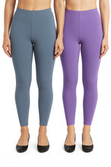 Shsuvia Women Cropped Leggings – Pack of 2 Airforce Green &  Lavender