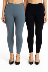 Shsuvia Women Cropped Leggings – Pack of 2 Airforce Green &  Dark Navy