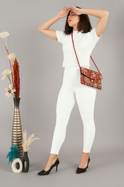 Shsuvia Women's Mid Waist Stretchable Ankle Length Legging